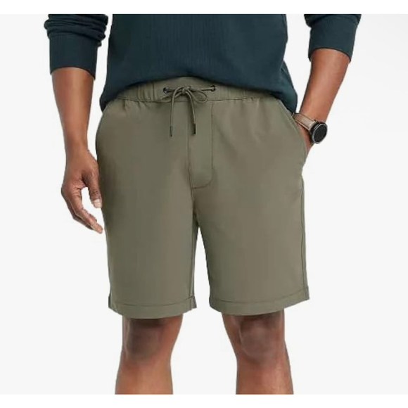 Goodfellow & Co Men's 8" Regular Fit Tech Pull-On Shorts Olive Green Sz S - Picture 1 of 8
